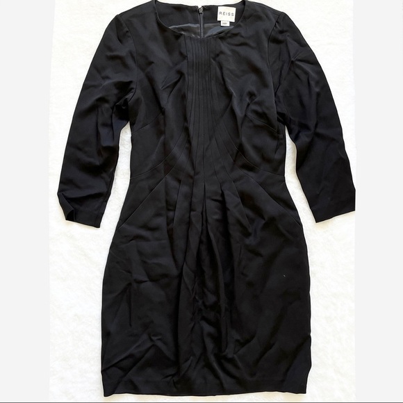 REISS Black Dress With Pockets Size 6 Party Date Cocktail Chic Sophisticated - Picture 1 of 14